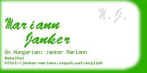 mariann janker business card